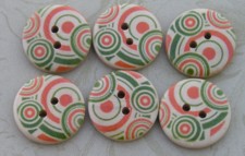Floral Wood Buttons S312 3/4